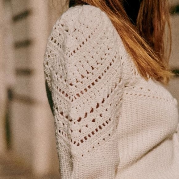 Sézane Moira Cardigan Jumper Sweater | Sz Small | Ecru (Off White) - Picture 10 of 16